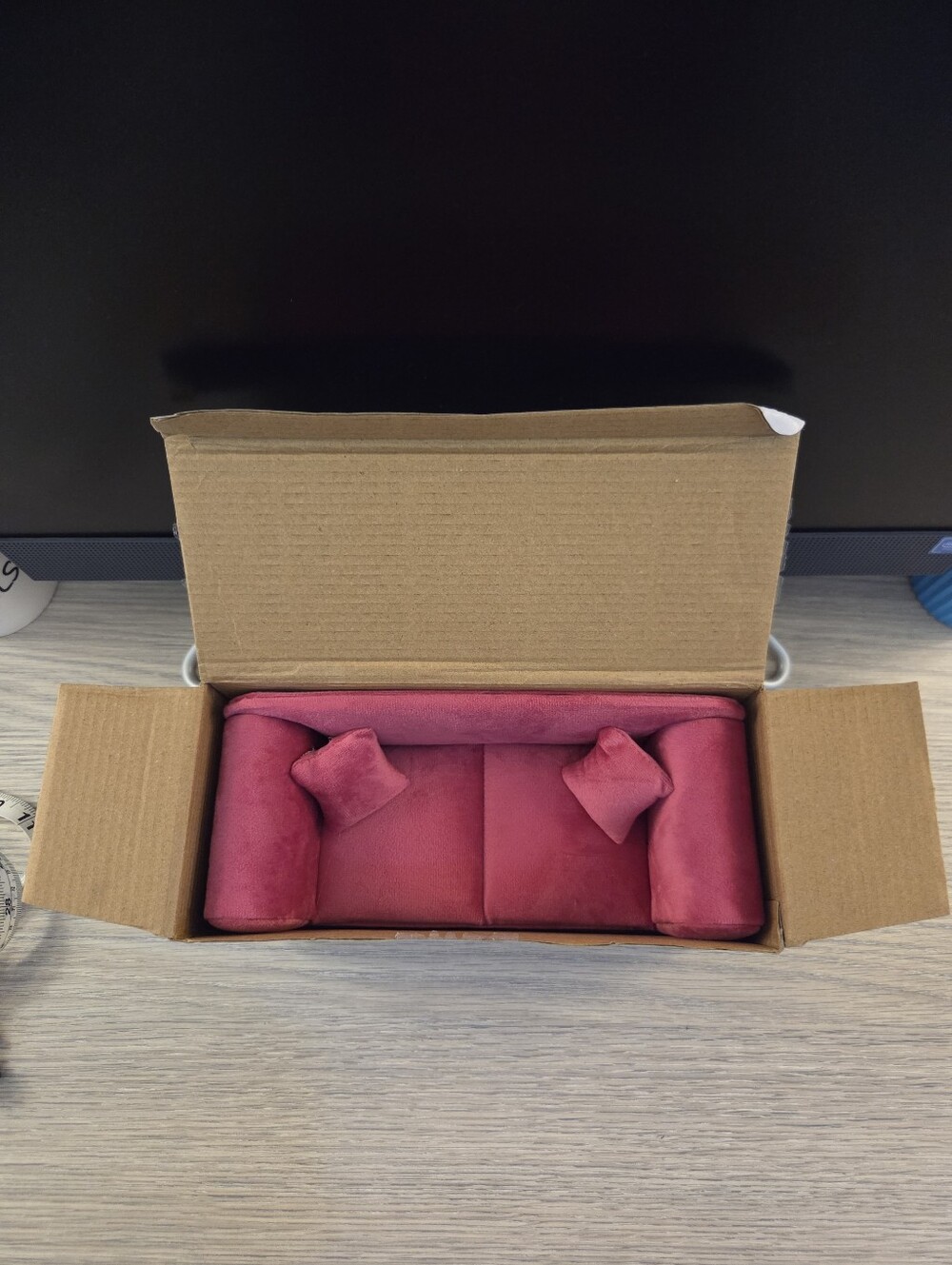 Vintage Style Velvet Pink Couch Miniature Jewelry Organizer, NIB - Picture 10 of 10